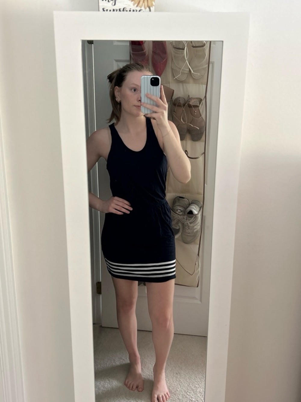 GAP Navy Racerback Mini Dress with White Striped Hem